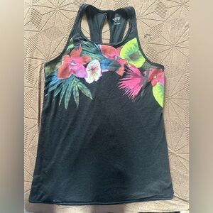 Mossimo Supply Co. Black Floral Tank Top